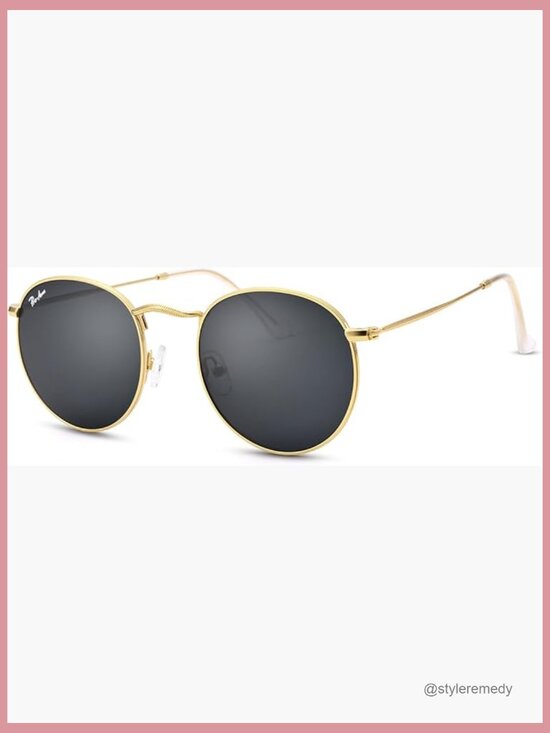 Metal Frame Round Sunglasses with Glass Lens UV Protection Retro Style main image 7